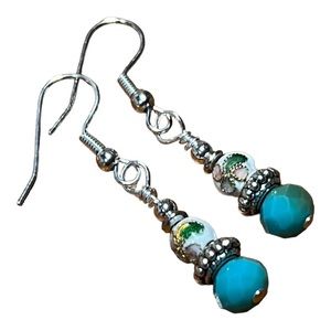 CC : The Cloisonné Collection: Artisan handmade cloisonné bead drop-earrings.